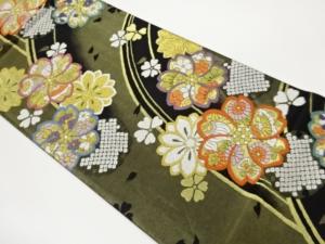 花々に宝尽くし模様織出し袋帯